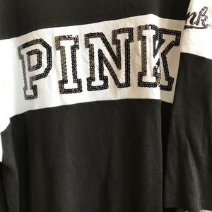 Sequined long-sleeved campus tee.